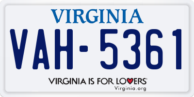 VA license plate VAH5361