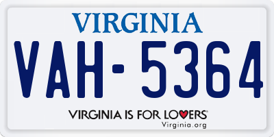 VA license plate VAH5364