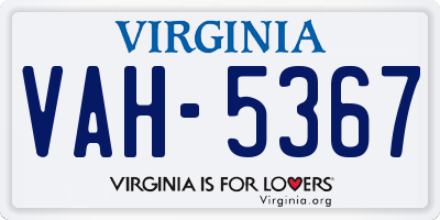 VA license plate VAH5367