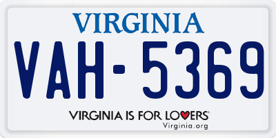 VA license plate VAH5369