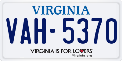 VA license plate VAH5370