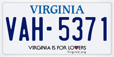 VA license plate VAH5371