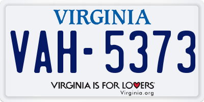 VA license plate VAH5373