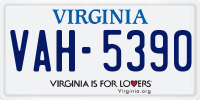VA license plate VAH5390