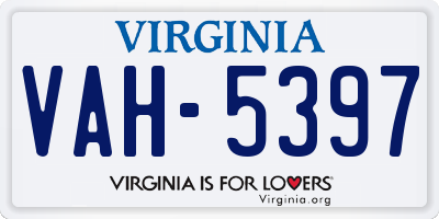 VA license plate VAH5397