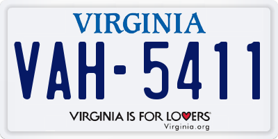 VA license plate VAH5411