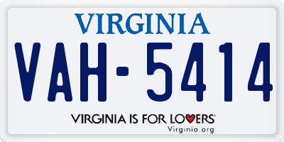 VA license plate VAH5414