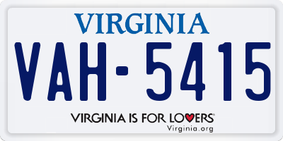 VA license plate VAH5415