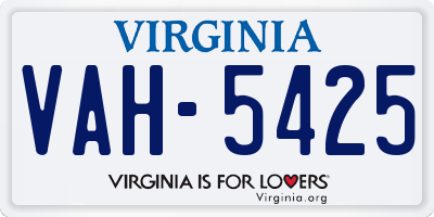 VA license plate VAH5425