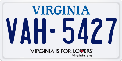 VA license plate VAH5427