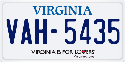 VA license plate VAH5435