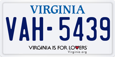 VA license plate VAH5439