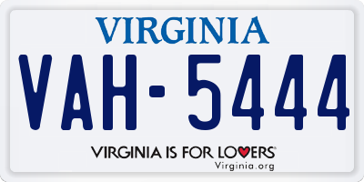 VA license plate VAH5444