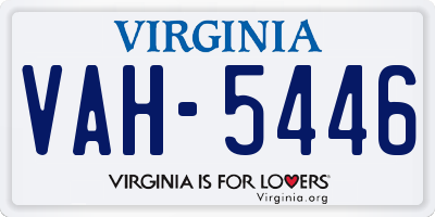 VA license plate VAH5446