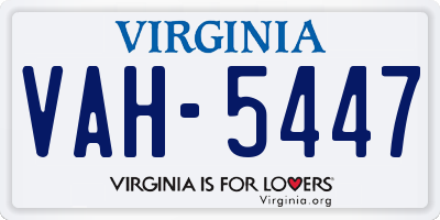 VA license plate VAH5447
