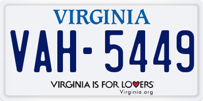 VA license plate VAH5449