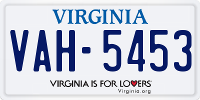 VA license plate VAH5453