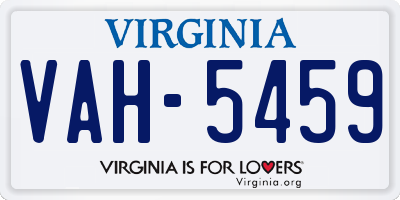 VA license plate VAH5459
