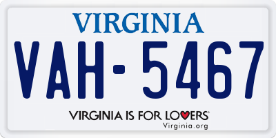 VA license plate VAH5467