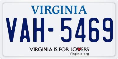 VA license plate VAH5469