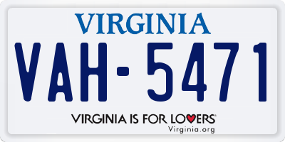 VA license plate VAH5471
