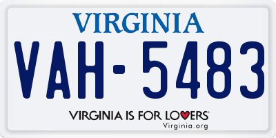 VA license plate VAH5483