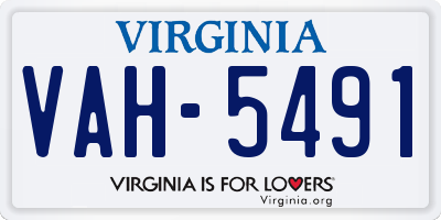 VA license plate VAH5491