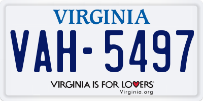 VA license plate VAH5497