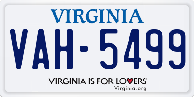 VA license plate VAH5499