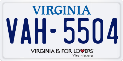VA license plate VAH5504