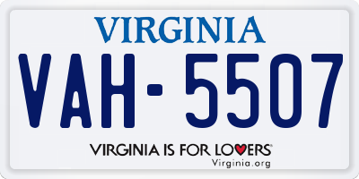 VA license plate VAH5507