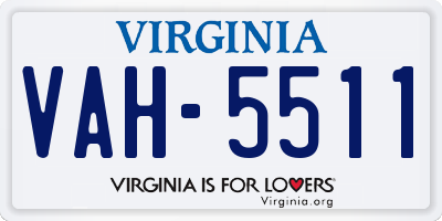 VA license plate VAH5511