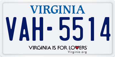 VA license plate VAH5514