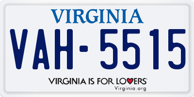 VA license plate VAH5515