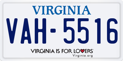 VA license plate VAH5516