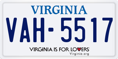 VA license plate VAH5517