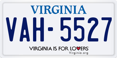 VA license plate VAH5527
