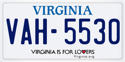 VA license plate VAH5530