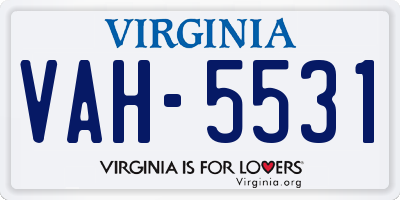 VA license plate VAH5531