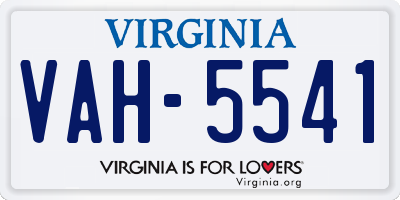 VA license plate VAH5541