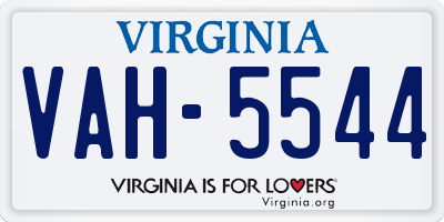 VA license plate VAH5544