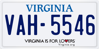 VA license plate VAH5546