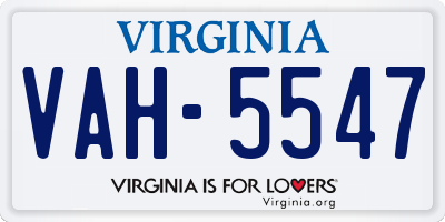 VA license plate VAH5547