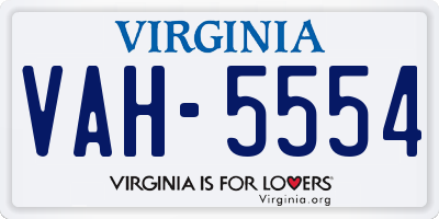 VA license plate VAH5554