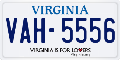 VA license plate VAH5556