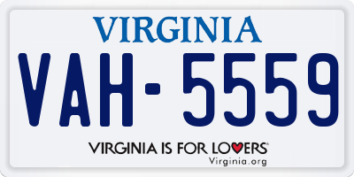 VA license plate VAH5559