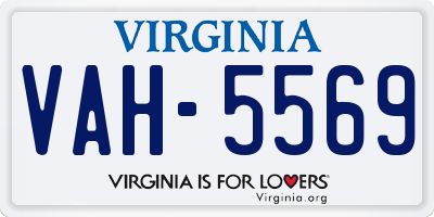 VA license plate VAH5569