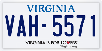 VA license plate VAH5571