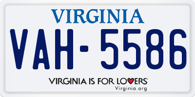 VA license plate VAH5586
