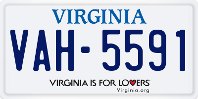 VA license plate VAH5591
